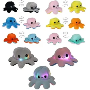 Emotie octopus, een omkeerbaar knuffel lampje